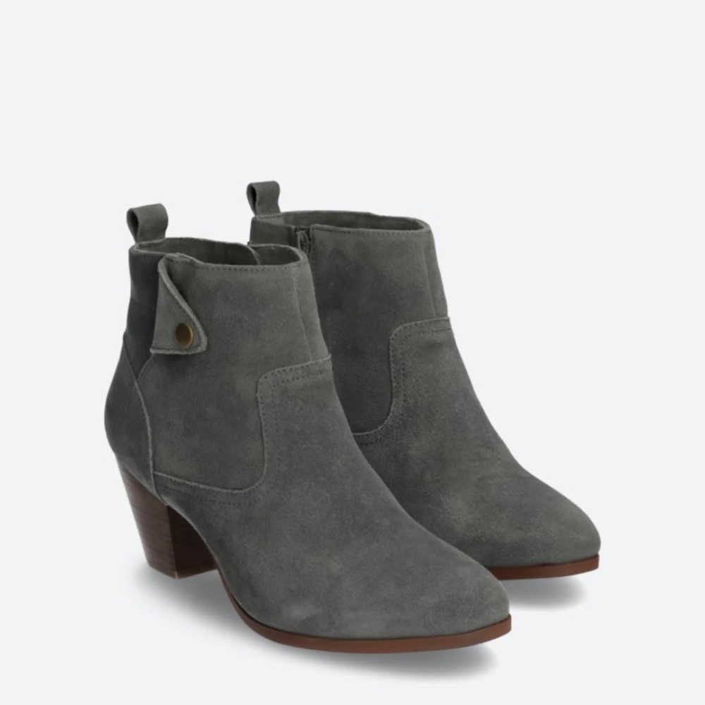 New Diba Sophia genuine suede ankle boots dark grey size 5.5 heel 2.5